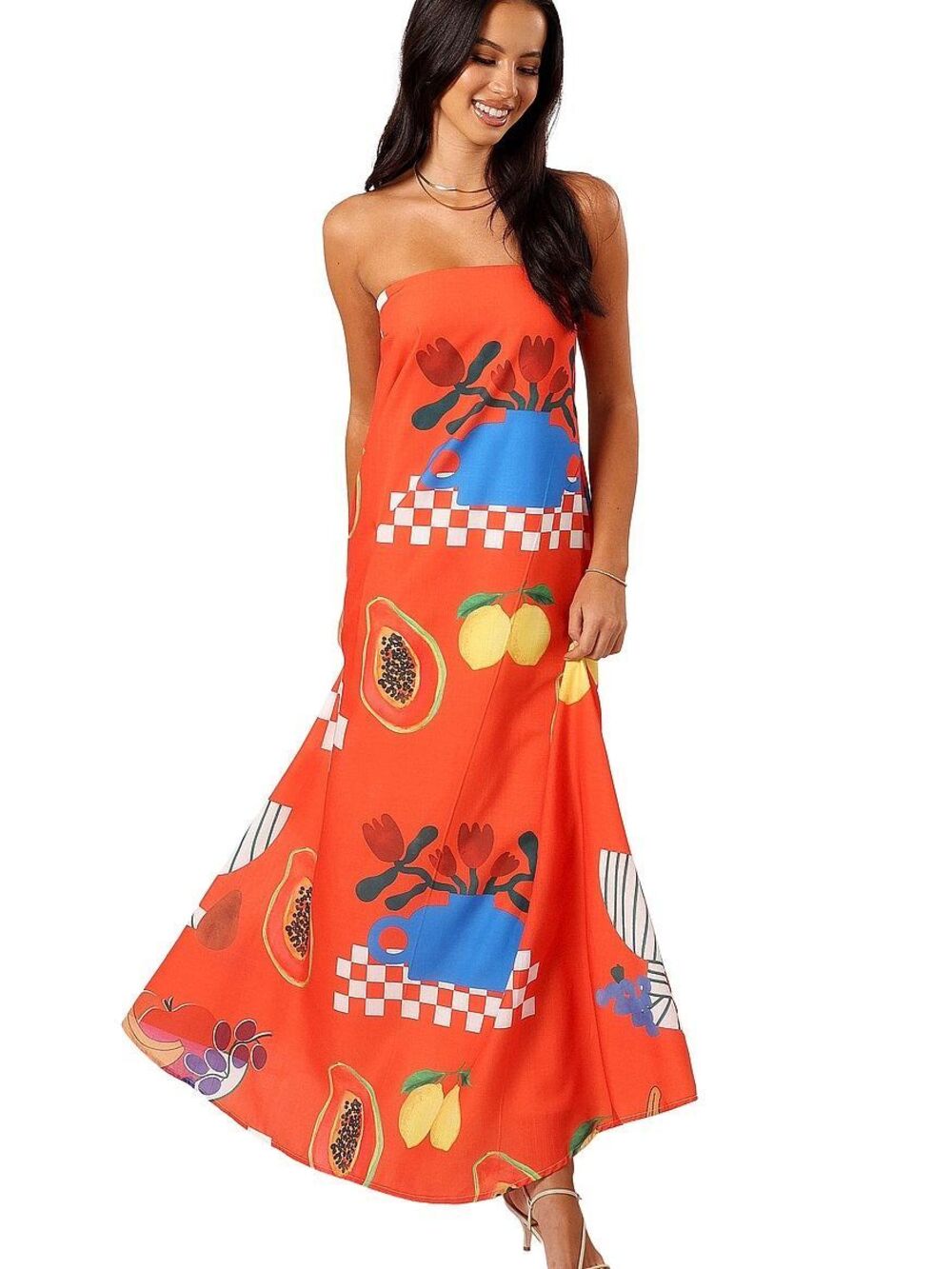 PETAL & PUP Mellonie Strapless Maxi Dress Women’s size Medium